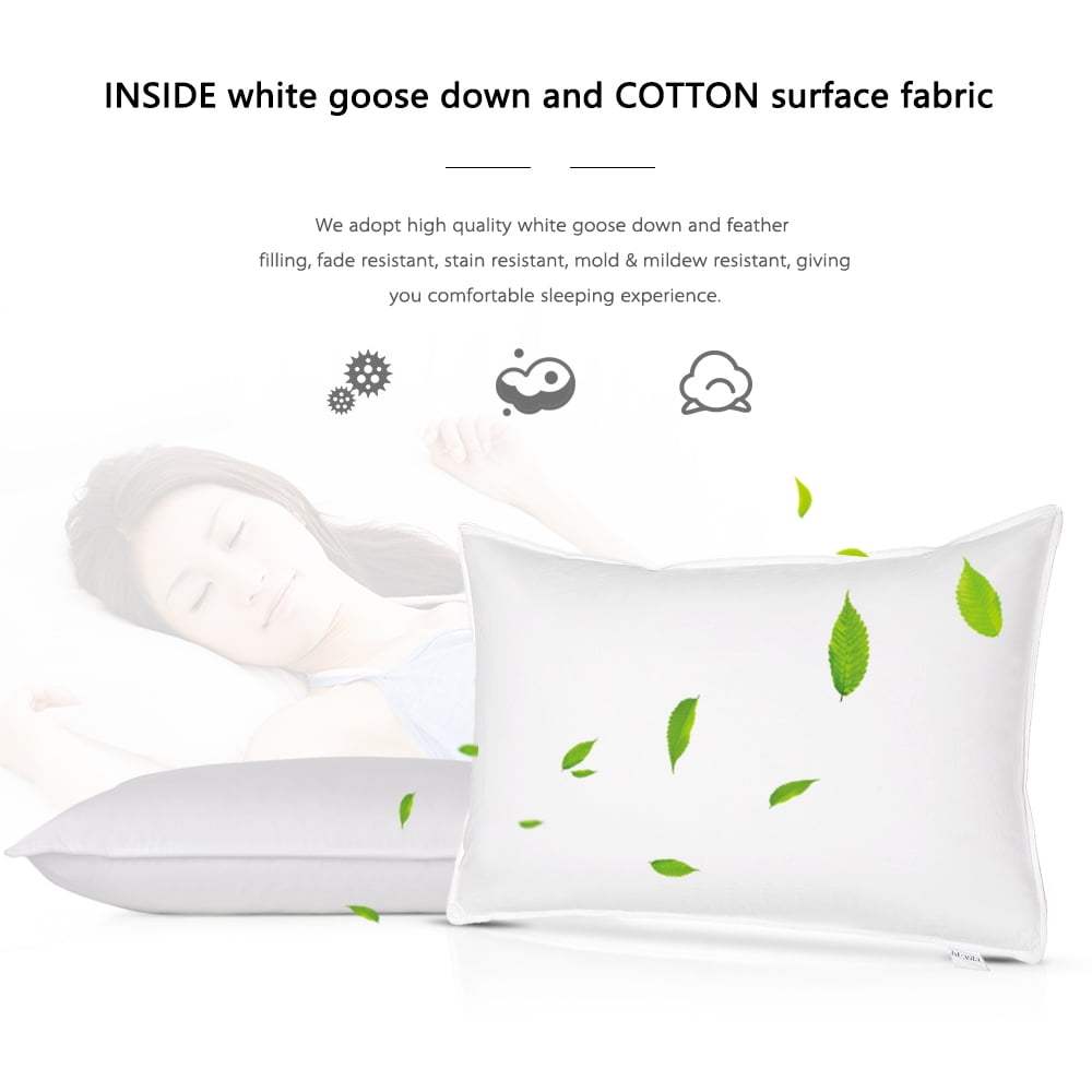 Htovila Set Of 2 White Bedding Pillows Goose Feather And Down