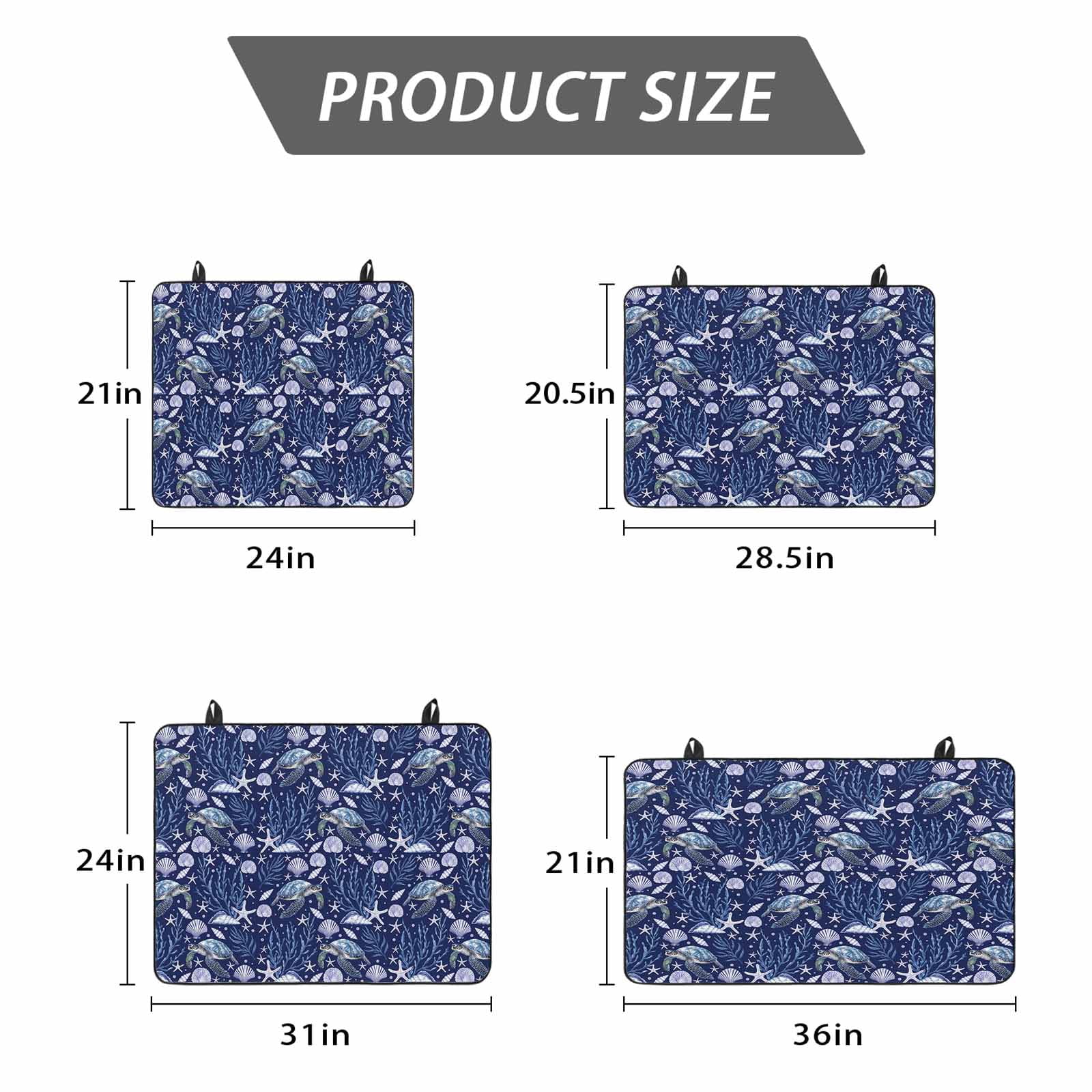 Coastal Turtle Stove Top Cover for Electric Stove, Heat-proof & Non Slip Glass Top Stove Cover Protector, Blue Ocean Starfish Retro Coral Shell Kitchen Flat Cooktop Rubber Mat 24x21 Inches