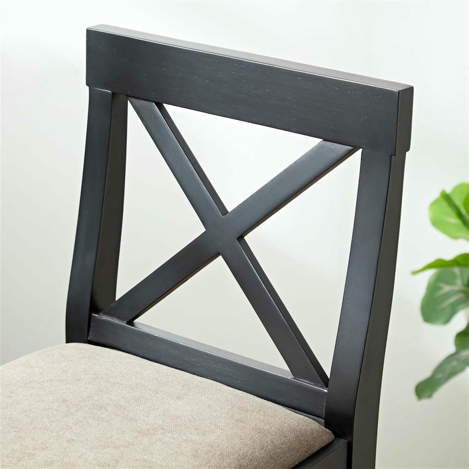 Demi Bonn 43" Counter Height Bar Stools Set of 2, Upholstered Barstools with Back, Kitchen Island Countertop Chairs for Dining Room, Black