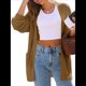 thumbnail image 2 of Cárdigan Extragrande de Punto Suave para Mujer con Bolsillos Camello L, 2 of 7