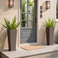 thumbnail image 4 of Vineego 24" Tall Planters for Outdoor Plants Set of 2, Woven-Textured Outdoor Plant Pots with Trays for Patio, Front Porch, 4 of 7