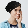 thumbnail image 3 of Sonducket 4 piezas Envoltura para la cabeza Estilos bohemios Cómodos colores surtidos Sombrero de pirata Atractivo suministros de abalorios Diademas para Accesorio para el cabello Negro, 3 of 5