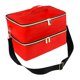 thumbnail image 1 of Estuche organizador de esmaltes de uñas, estuche de transporte de esmaltes de uñas, doble capa con rojo, 1 of 9