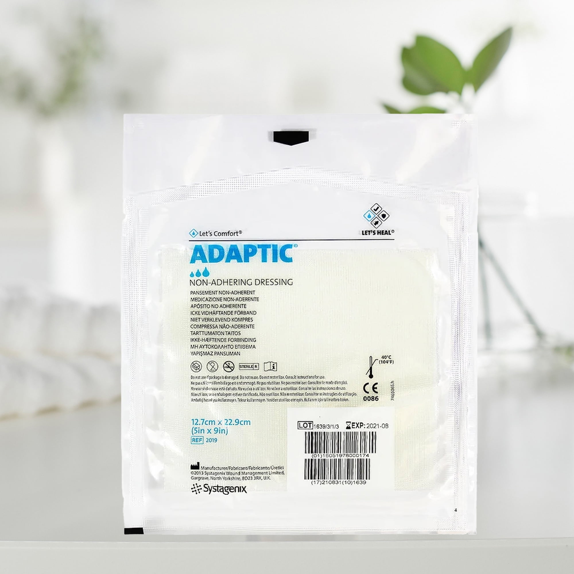 Adaptic Non-Adherent Dressing, Rectangle, Sterile, 5 in x 9 in, 12 Count, 1 Pack