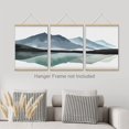thumbnail image 2 of PixonSign Adhesive Canvas Print Wall Art Set - Mountain Range Lake Reflection Art - Set of 3 Nature Landscape Art Abstract Print Illustrations Minimalism Wall Décor - 12"x16"x3 Panels Unframed, 2 of 5