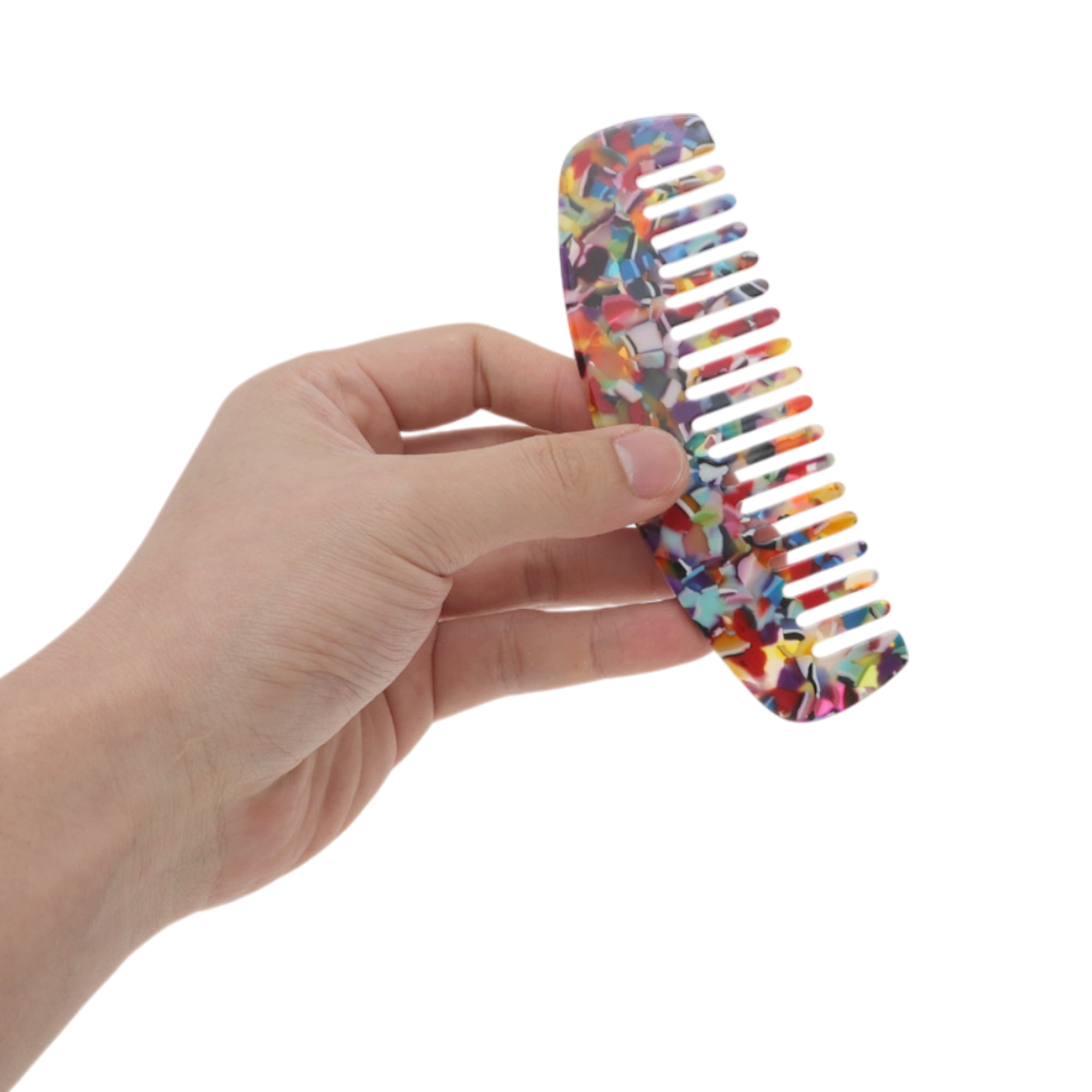 Unique Bargains 1 Pc Durable Marble Hair Comb Designed for All Hair Types Styles Colorful