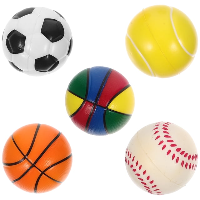 KAKOWELY 5 pelotas deportivas de juguete para niños, juguete antiestrés, modelo de pelota deportiva, juguete cognitivo.