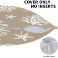 thumbnail image 3 of Tan Coastal Throw Pillow Covers 18 X 18 Inch, Nautical Beachy Coral Starfish Pillow Covers Summer Decorative Pillowcase Linen Square Cushion Cover for Bedroom Living Room Sofa Outdoor, Set of 2, 3 of 6
