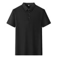 thumbnail image 5 of VgaVtl Polo for Men Short Sleeve Summer Mens Clothes Shirts Black Plain Business Lapel Slim Leisure Button Shirts, 5 of 6