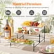 thumbnail image 3 of Bandeja de 3 Niveles para Fiestas, Bandejas de plástico de 30x17cm para Alimentos, Bandejas Reutilizables Blancas con Soporte de exhibición de Metal Negro para Alimentos, 3 of 8