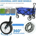 thumbnail image 3 of Wubio Beach Wagon Collapsible Wagon Portable Folding Wagon Garden Beach Cart Outdoor Utility Grocery Wagon Large Capacity Heavy Duty Folding Wagons Portable for Shopping Camping Sports Picnic,Blue, 3 of 9