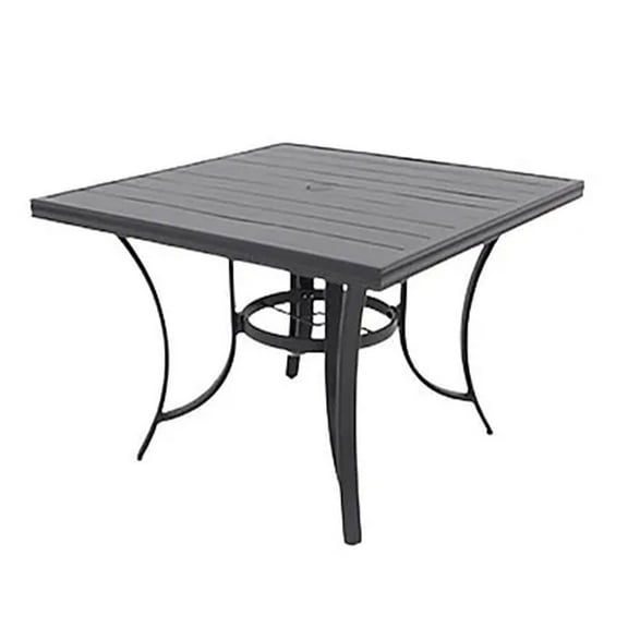 Four Seasons Courtyard Palermo Slat Top Dining Table with Umbrella Hole