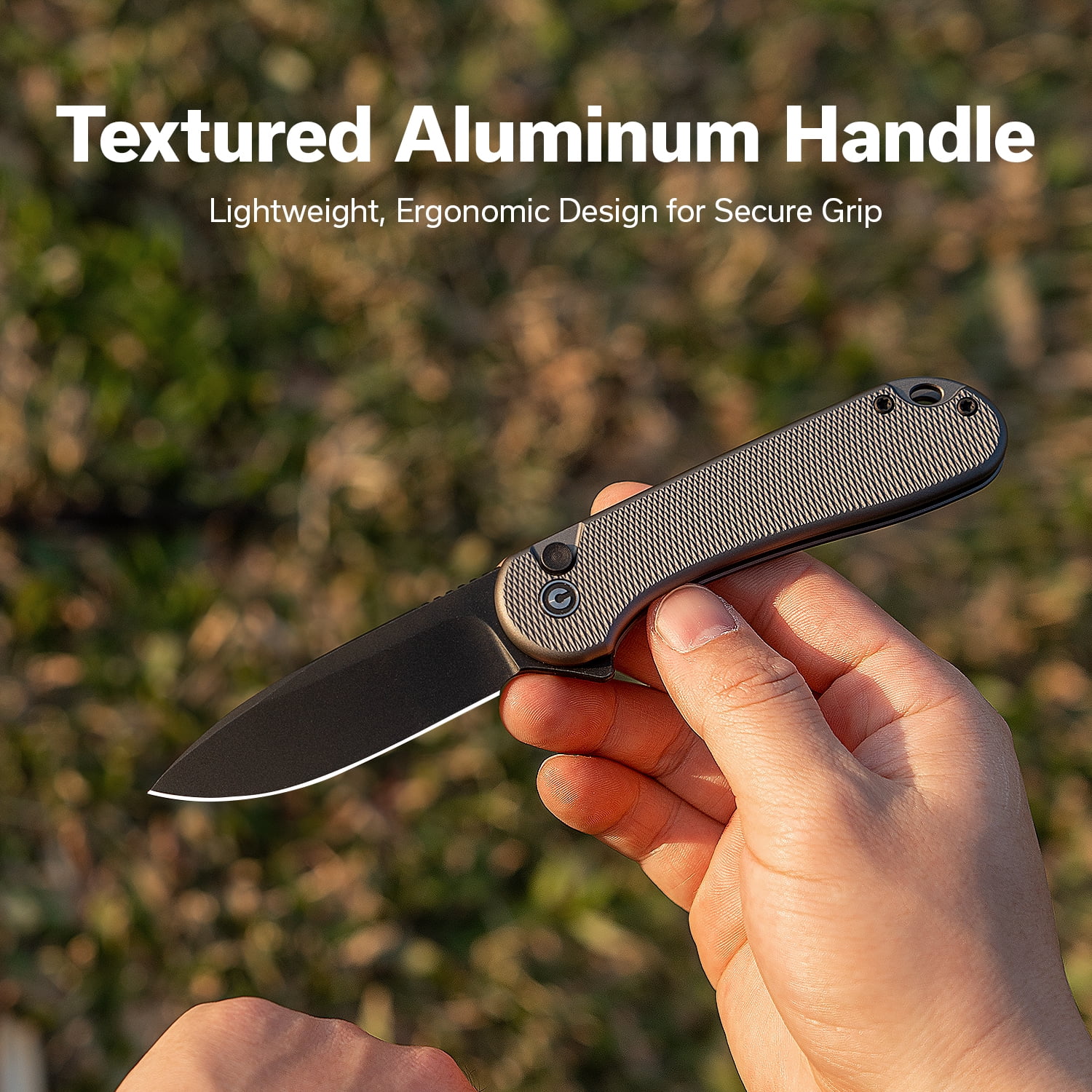 CIVIVI Elementum II Pocket Folding Knife, 2.96" Nitro-V Steel Blade Aluminum Handle Knife with Deep Carry Pocket Clip for Camping Hiking Hunting C18062PD-1, Gray
