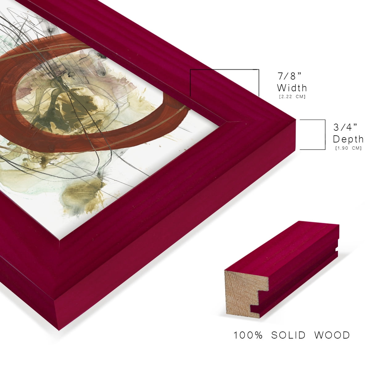 Rusted Loops II - Framed Print w/glass - Cherry Red