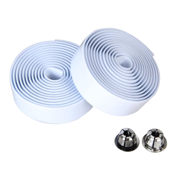 2 uds. Cinta de manillar de corcho para deportes de bicicleta de carretera tapón de 2 barras blanco Hugtrwg Para estrenar