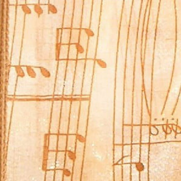The Ribbon People Sheer Brown Musical Notes Wired Craft Ribbon 5" x 20 Yards