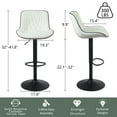 thumbnail image 3 of YOUNIKE Swivel Bar Stools Set of 2 Adjustable Leather Counter Barstool, White, 3 of 8