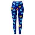 thumbnail image 5 of FASHOFT High Waisted Valentines Day Leggings for Women Soft Love Heart Printing Legging Tights Casual Yoga Pants Blue L, 5 of 5