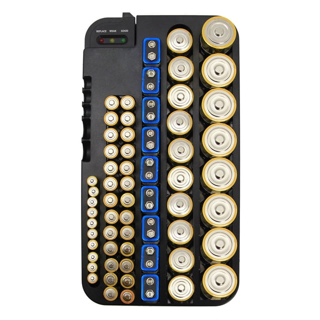 ETHZZLE Portable Storage Case 1Pcs For Small Batteries With Removable Battery Tester And Capacity Indication