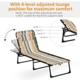 thumbnail image 4 of Folding Chaise Lounge, Patio Sun Lounger with Adjustable Backrest, Breathable Mesh & Bungee Seat for Beach, Yard, & Camping, 4 of 5
