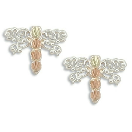 Landstrom S Black Hills Gold Jewelry Landstroms Silver Landstroms Black Hills Silver Dragonfly Earrings 12k Gold Leaves