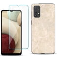 thumbnail image 1 of Slim-Fit TPU Phone Case compatible with Samsung Galaxy A32 5G, with Tempered Glass Screen Protector, by OneToughShield ® - Marble / Latte, 1 of 2