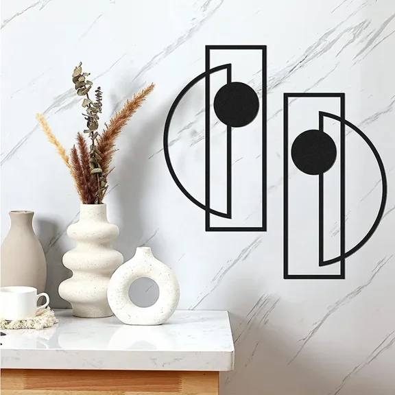 2pcs/set Metal Wall Art Minimalist Wall Art, Metal Wall Decoration, Abstract Metal Vertical Decorations, Wall Sculptures