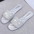thumbnail image 6 of Samickarr Summer Slippers For Women Indoor And Outdoor Wide Summer New Fashion Solid Color Sequin Pearl Women's Slippers Flat Sandals, 6 of 6