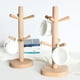 thumbnail image 3 of Soporte de madera con forma de árbol para secar tazas, estante de almacenamiento con 6 ganchos, colgador de drenaje para cocina y hogar, 3 of 4