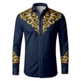 thumbnail image 4 of CONZONE Mens Western Cowboy Buttons Down Shirts Long Sleeve Shirts for Men Trendy Graphic Lapel Soft Lightweight Tops, 4 of 4