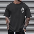 thumbnail image 4 of DeHolifer Mens T-Shirt Plus Size Graphic Short Sleeve Loose Tee Crewneck Palm Tree Summer Shirts Black L, 4 of 4