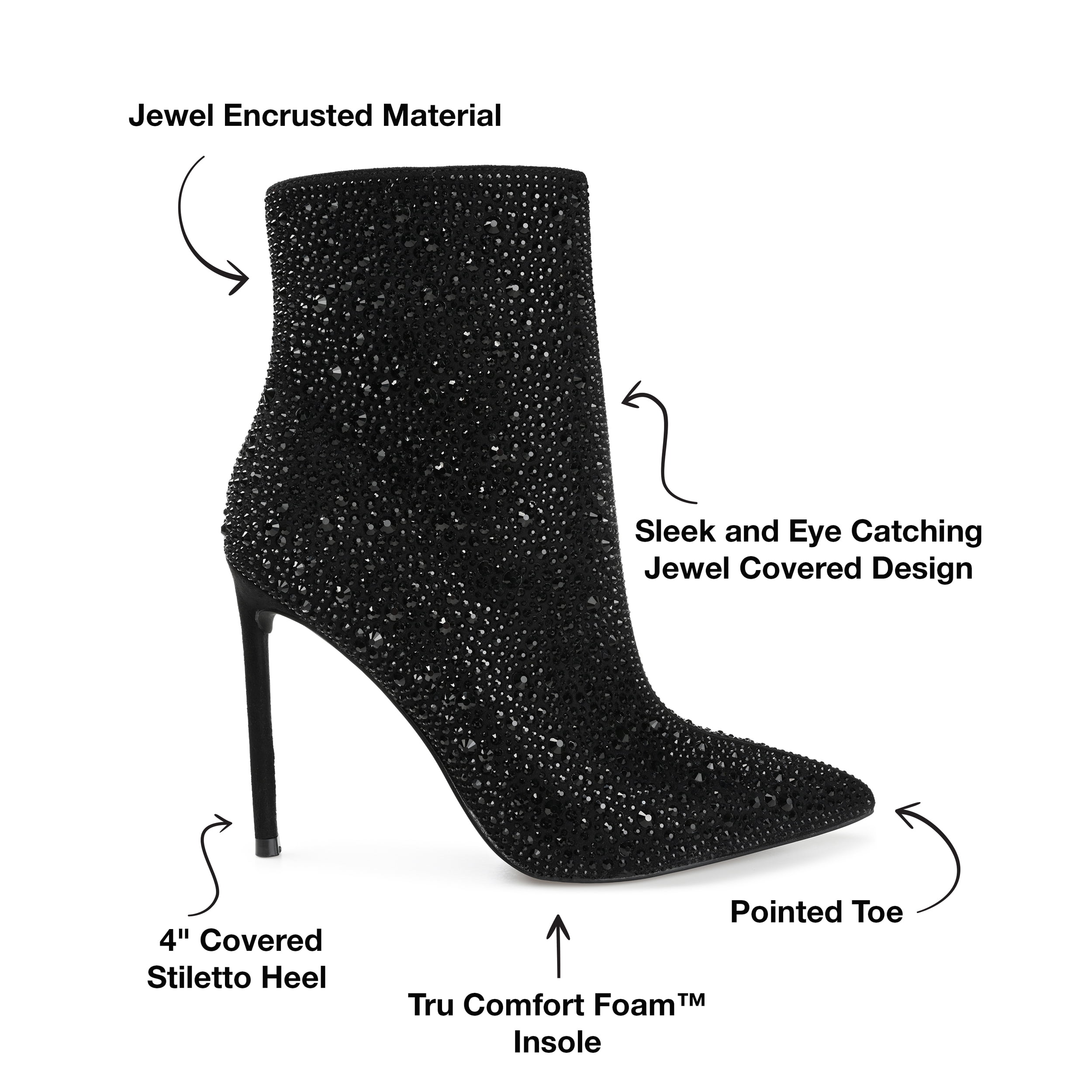 Journee Collection Womens Alexis Pointed Toe Stiletto Ankle Booties