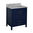 thumbnail image 4 of California 30" Bathroom Vanity with Royal Blue Cabinet and Carrara Marble Top, 4 of 6