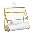 thumbnail image 1 of Bolsa de almacenamiento de ropa, impermeable, transparente, organizador de ropa interior, bolsa colgante TUP para dormitorio de baño, borde dorado Advancent HA004902-01, 1 of 7