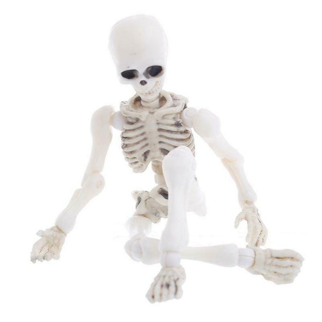 Movable Skeleton Human Model Pose Skull Full Body Mini Figure Toy Desk Ornament 