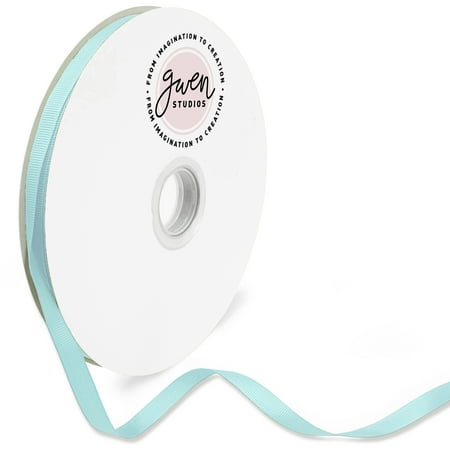 UPC: 0810056349202 | Light Blue Grosgrain Ribbon Crafts and Bows  3/8  x 100 Yards by Gwen Studios