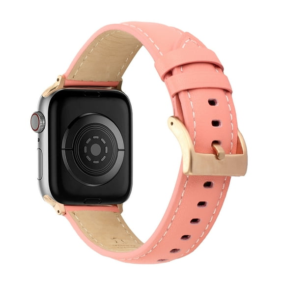 Xpm Compatible with Apple Watch 41mm Series 9 Luxury Leather Replacement Band Strap Wristbands Design Buckle for iWatch Series 9 [41mm] [ Pink ]