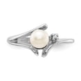 thumbnail image 4 of Solid 14k White Gold 5mm Freshwater Cultured Pearl and Diamond Ring Band Size 8 (.01 cttw.), 4 of 6