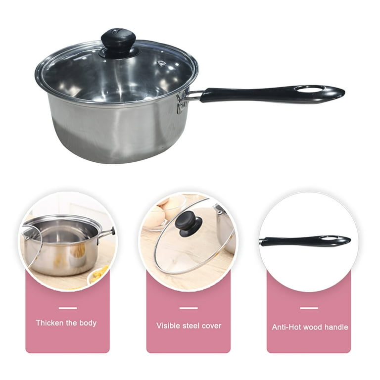 Saucepan With Dual Pour Spouts Small Milk Pan With Wooden - Temu