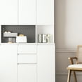 thumbnail image 7 of HIUU White Buffet Cabinet Storage with Drawers - Kitchen Pantry Cabinet with Microwave Stand and Charge Station, Tall Cabinet for Living room, Dining room., 7 of 7