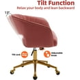 thumbnail image 3 of Westice Home Office Desk Chairs, Velvet Rolling Chair, Height Adjustable Swivel Vanity Chair, Ergonomic Chair for Study, Living Room Computer Room, Red, 3 of 9