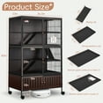 thumbnail image 4 of HABUTWAY 60''H Metal Large Ferret Cage, Rolling Chinchilla Cage, Critter Nation Cage, Indoor Wooden Pet Crate Furniture, 4 of 8