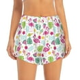 thumbnail image 2 of Fuzoiu Cute Flamingo Print Women's Athletic Shorts, Double-Layer Running Shorts with Pocket,Women's Workout Shorts for Yoga, Gym, and Workouts-Medium, 2 of 7
