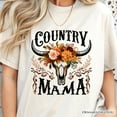 thumbnail image 2 of Country Mama Floral Buffalo Skull Vintage T-Shirt, Western Natural and White Women&rsquo;s Tee, 2 of 6