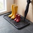 thumbnail image 2 of Envelor Rubber Boot Tray for Entryway Indoor Shoe Trays for Mudroom Wet Shoe Mat Tray Multiuse Rubber Water Tray Mud Mat Winter Boot Mat Large Utility Tray, Footsteps, 32 x 16 Inch, 2 Pack, 2 of 10