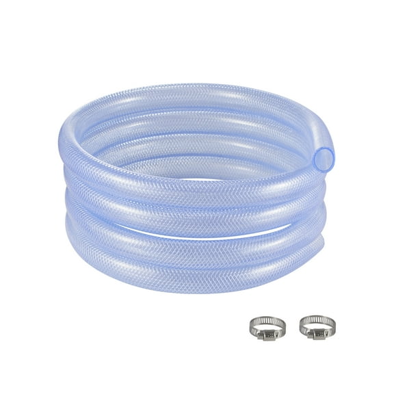 VEVOR Braided Clear Vinyl Tubing, 3/4" ID x 19/20" OD, 10FT Plastic PVC Tubing, Flexible and Cuttable Clear Hose, 1/10 in Wall Thickness, High-strength PVC Material for Aquarium Irrigation Swimming