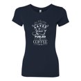 thumbnail image 2 of Wild Bobby Saved By Jesus Fueled By Coffee Inspirational/Christian Women Slim Fit Junior Tee, Navy, X-Large, 2 of 5