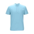 thumbnail image 5 of Sakmal Breathable Men's and Big Men's Polo Shirts Linen Button Down Short Sleeve Tshirts Blue Solid Business Casual Mens Shirts 4XL, 5 of 8