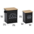 thumbnail image 5 of Brabtod Kitchen Vegetable Storage Tins 2 Pack Set for Potatoes&Onion, Metal Food Storage Container with Wooden Lid 7.5L Garlic Bin Caddy, Long Shelf Life Black, 5 of 7