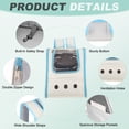 thumbnail image 3 of Uxcell Cat Backpack Carrier, Portable and Ventilated, Oxford Cloth for Cats or Small Dogs (Beige/Blue, 12.6"x11"x15"), 3 of 7